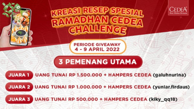 Pemenang Kreasi Resep Spesial Ramadhan Cedea Challenge