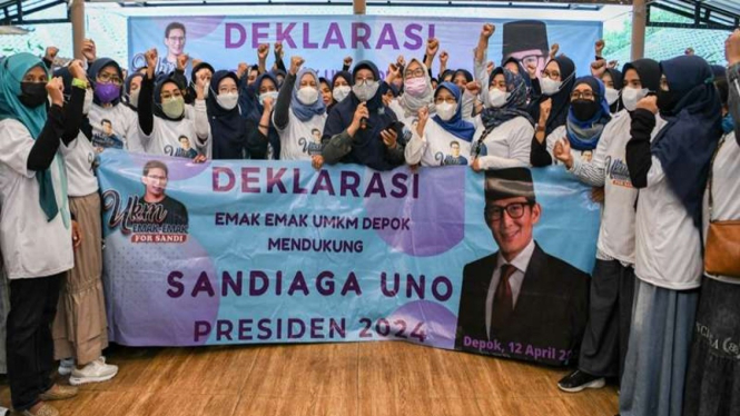 Emak-emak UMKM di Depok dukung Sandiaga Uno maju pilpres 2024