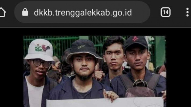 Tangkapan layar (screenshot) satu dari puluhan laman daring resmi Pemerintah Kabupaten Trenggalek, Jawa Timur, yang diketahui diretas.