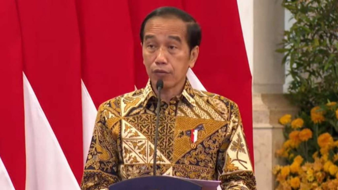 Presiden Jokowi di Istana Negara, Jakarta.