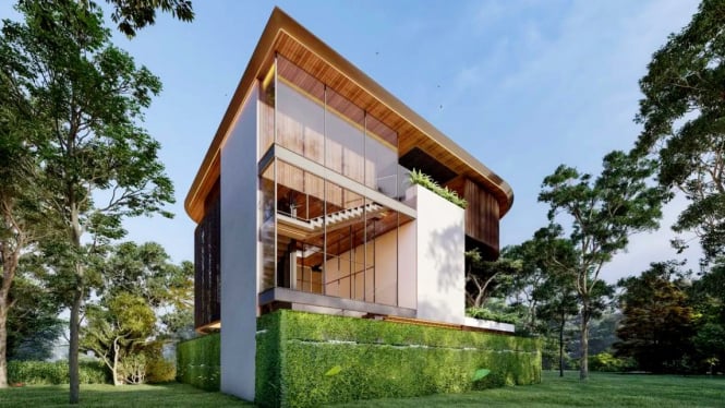 Desain exterior rumah Ayu Ting Ting