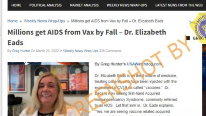 Beredar sebuah artikel di internet yang mengklaim bahwa suntikan vaksin booster dapat menyebabkan penyakit AIDS.