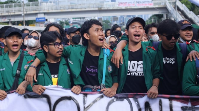 Aksi Demo Mahasiswa Depan DPR-RI. (Foto ilustrasi)