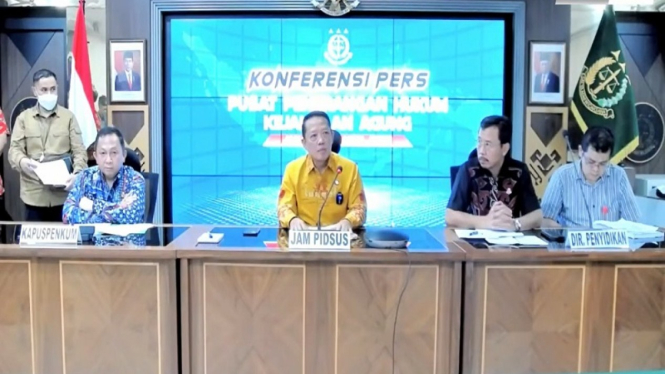 Jampidsus Kejaksaan Agung, Febrie Adriansyah dalam konferensi pers kasus migor