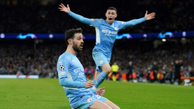 Bernardo Silva merayakan gol untuk Manchester City