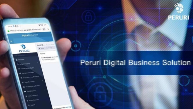 Aplikasi layanan digital Peruri.