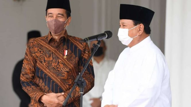 Ketua Umum Partai Gerindra Prabowo Subianto temui Presiden Jokowi (kiri).