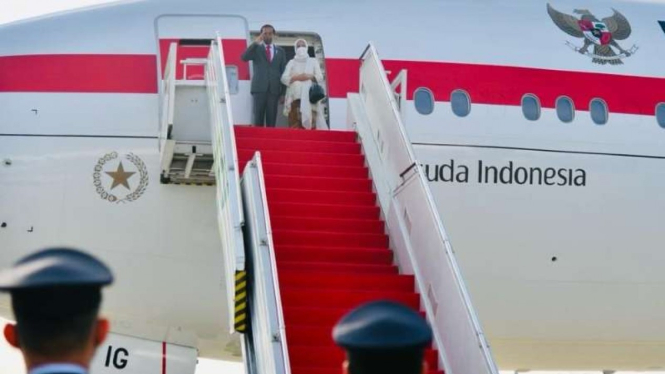 Presiden Jokowi ke AS naik Garuda Indonesia.