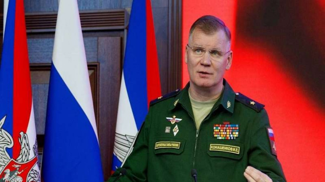 Juru Bicara Kementerian Pertahanan Rusia Mayor Jenderal Igor Konashenkov 
