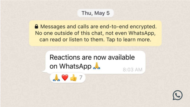 Fitur baru WhatsApp Reaction