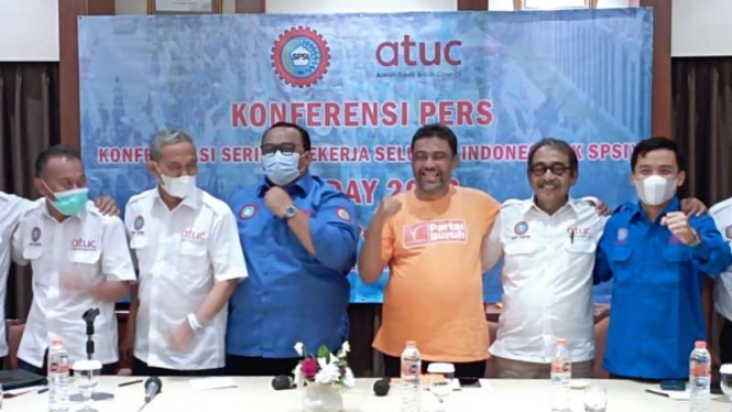 Para petinggi serikat buruh di Indonesia.