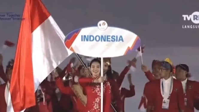 Kontingen Indonesia di Pembukaan SEA Games 2021
