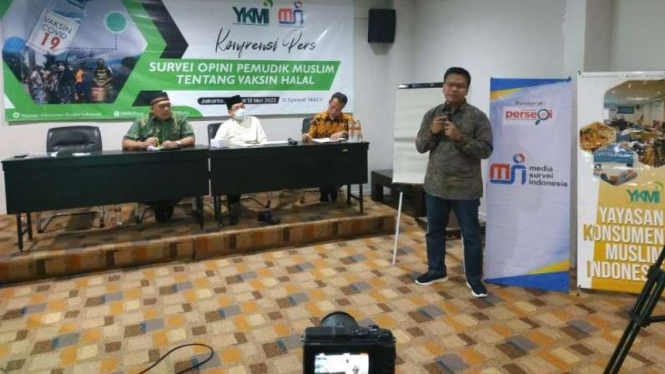 MSI gelar konpers mengenai hasil survei opini pemudik muslim soal vaksin halal.