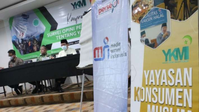 Media Survei Indonesia (MSI) dan YKMI saat konferensi pers terkait hasil survei.