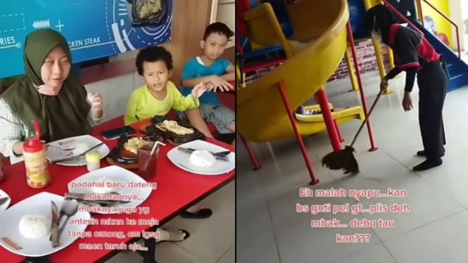 Viral Pengunjung Restoran Komplain Lagi Makan Pelayan Nyapu Lantai 