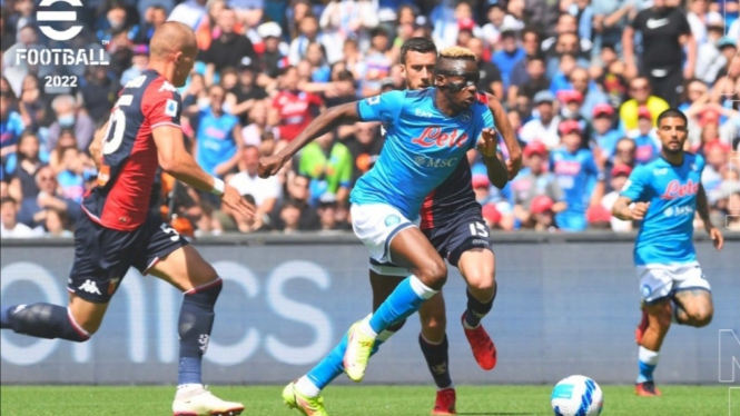 Pertandingan Napoli vs Genoa. 