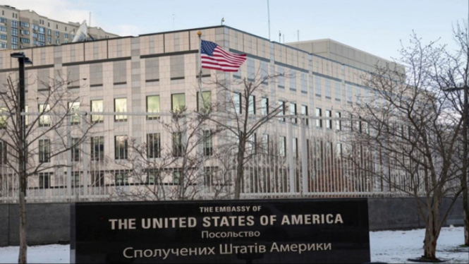 Kedutaan Besar Amerika Serikat di Keiv Ukraina. (Foto ilustrasi).