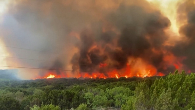 Kebakaran Hutan di Wilayah Texas Amerika Serikat Belum Padam.