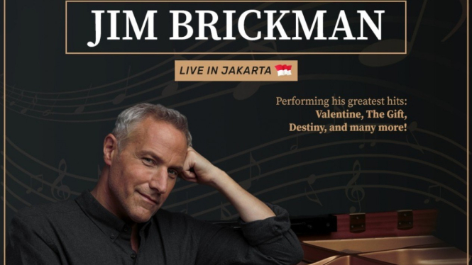 Legenda Musik Love Song, Jim Brickman menggelar konser di Indonesia