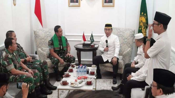 Panglima TNI Jenderal Andika Perkasa mengunjungi kantor PBNU