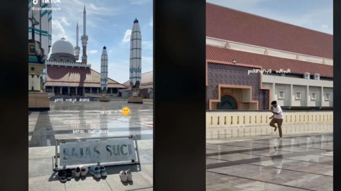 Lantai Masjid Agung Semarang di Siang Hari