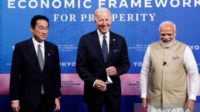 Presiden AS Joe Biden, PM India Narendra Modi dan PM Jepang Fumio Kishida-IPEF