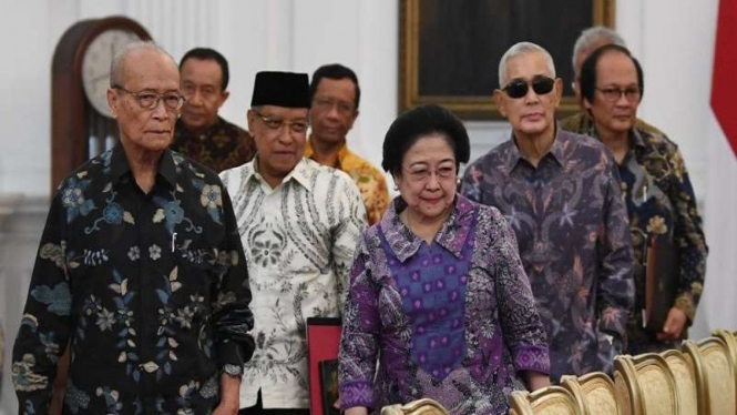 Ketua Dewan Pengarah BPIP Megawati Soekarnoputri bersama Ahmad Syafii Maarif