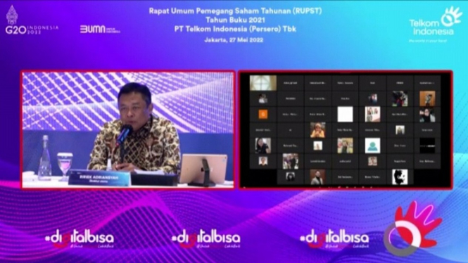 Dirut PT Telkom Indonesia Tbk, Ririek Adriansyah dalam RUPS.