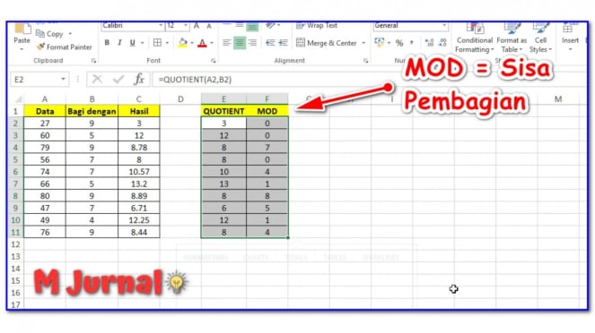 4 Rumus Pembagian Excel Pakai Contoh Dan Penjelasannya