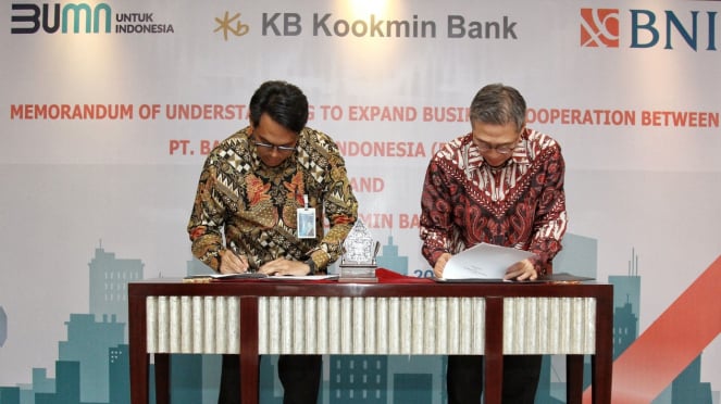 Perluas Bisnis Internasional, BNI Tanda Tangani MOU KB Kookmin Bank