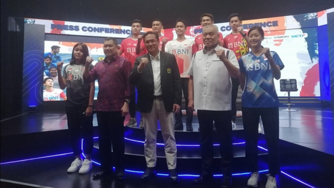 Konferensi pers pengumuman hak siar Indonesia Masters dan Indonesia Open. 