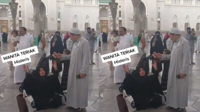 Viral Wanita Teriak Histeris di Masjid Nabawi Madinah Arab Saudi 