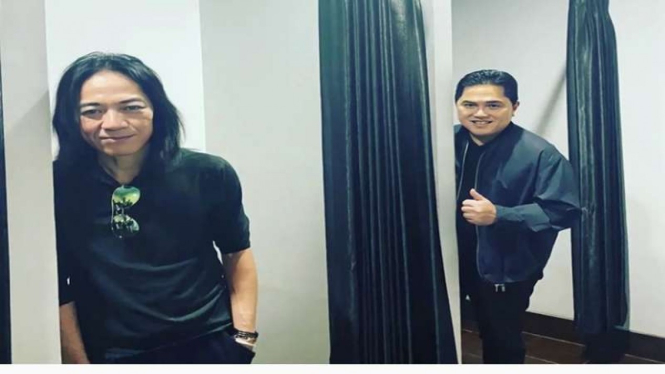 Menteri BUMN Erick Thohir dan Komisaris Independen PT Telkom Abdee Negara