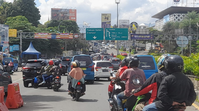 Situasi lalu lintas di Bogor.