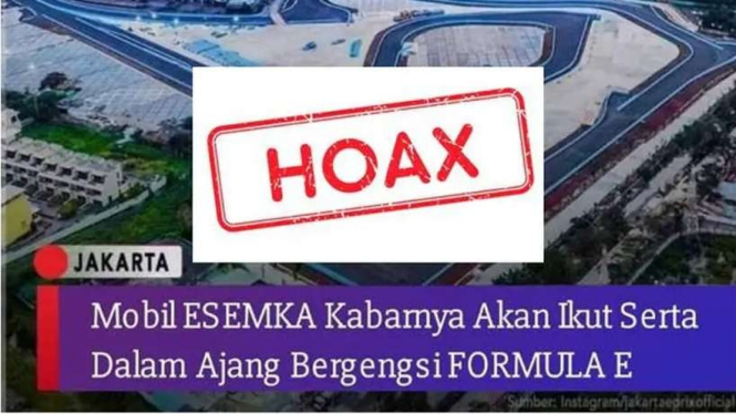 Tangkapan layar (screenshot) unggahan di media sosial yang menyebut mobil Esemka akan ikut dalam ajang balap Formula E Jakarta.