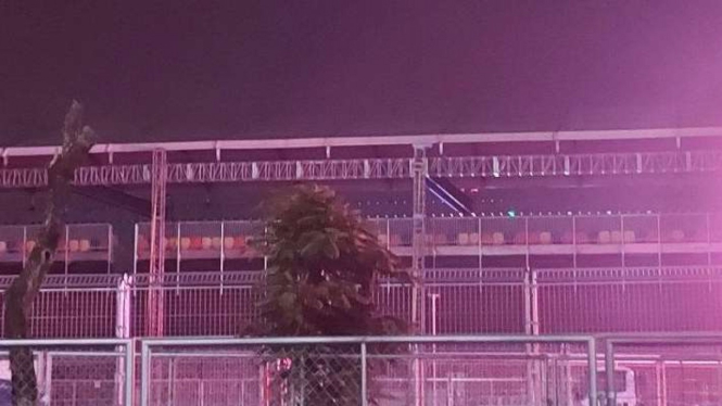 Atap Tribun Ambruk di JIEC Ancol Sudah Terpasang Kembali