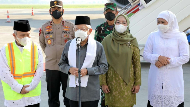 Wapres KH Maruf Amin Melepas Kloter I Jemaah Haji Embarkasi Surabaya 