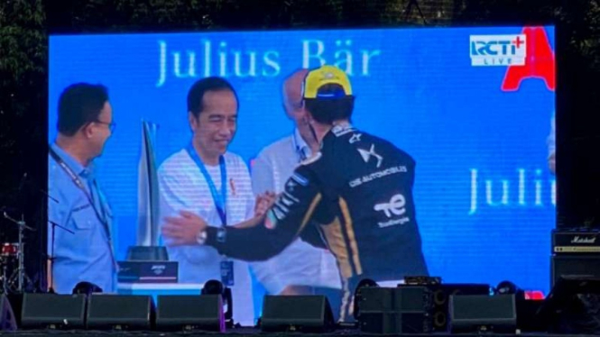 Presiden Jokowi di ajang balapan Formula E.