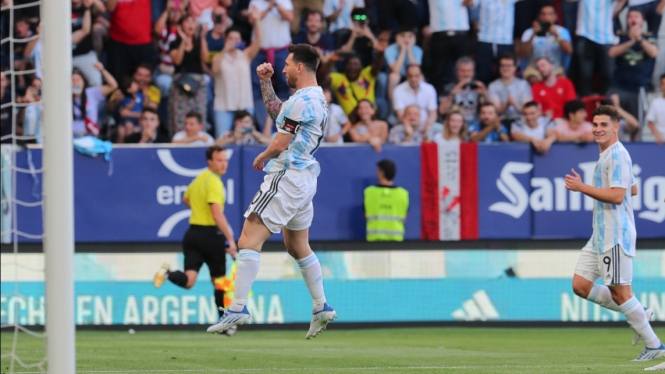 Striker Timnas Argentina, Lionel Messi. 