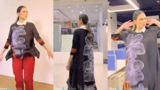 Luna Maya Pakai Baju Turun Naik, Ekspresi Bikin Ngakak