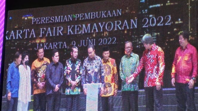 Gubernur DKI Jakarta, Anies Baswedan saat meresmikan pembukaan Jakarta Fair Kemayoran 2022