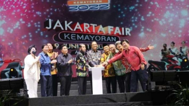 Pembukaan pameran Jakarta Fair 2022 di Kemayoran, Jakarta.