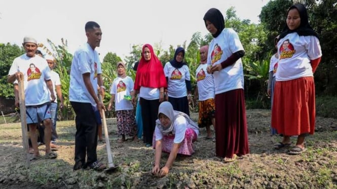 Relawan Sandiaga menggelar pelatihan untuk menambah keahlian bercocok tanam