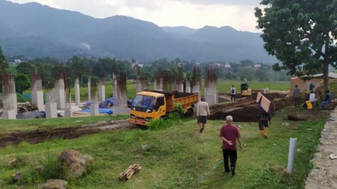 Lokasi yang akan dijadikan makam Emmeril Kahn Mumtadz di Kecamatan Cimaung.