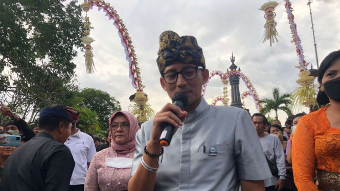 Menteri Pariwisata dan Ekonomi Kreatif, Sandiaga Salahuddin Uno di Bali.