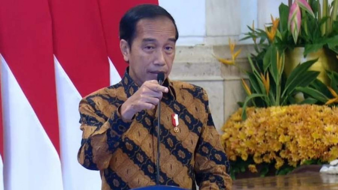 Presiden Jokowi dalam acara Rakornas Pengawasan Intern Pemerintah Tahun 2022.