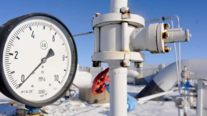 Pipa gas utama Rusia di Boyarka dekat Kota Kiev, Ukraina, Januari 2009