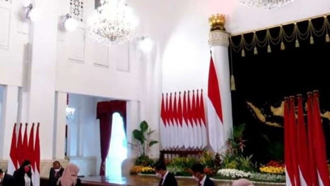 Istana Negara saat persiapan pelantikan menteri dan wakil menteri baru