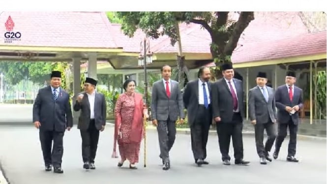 Jokowi bersama Ketum Parpol di Istana Negara