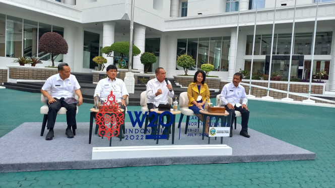 Jumpa pers persiapan penyelenggaraan W-20 di Kantor Gubernur Sumut, Kota Medan